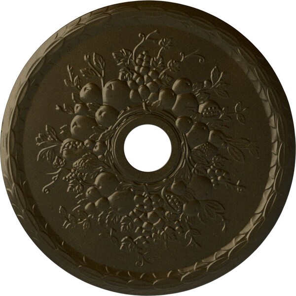 Ekena Millwork Grape Ceiling Medallion (Fits Canopies up to 3 5/8"), 22 5/8"OD x 3 5/8"ID x 5/8"P, Green Gold CM22GRGGS - main